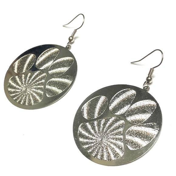 Silver Puppy Paw Earrings - Picture 1 of 4
